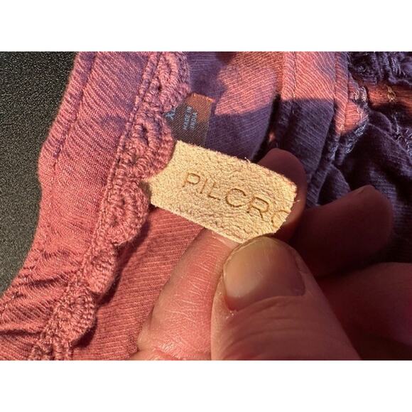 Anthropologie Pilcro Jolie Pintuck Blouse In Mauve Pink Embroidery Boho XL - Picture 6 of 14